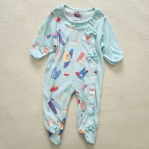 Vintage Guess Clothing Pattern Footed PJs 6-9 months